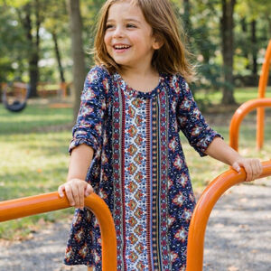 Moon & Stars Becky Ikat Swing Dress – Girls Size S